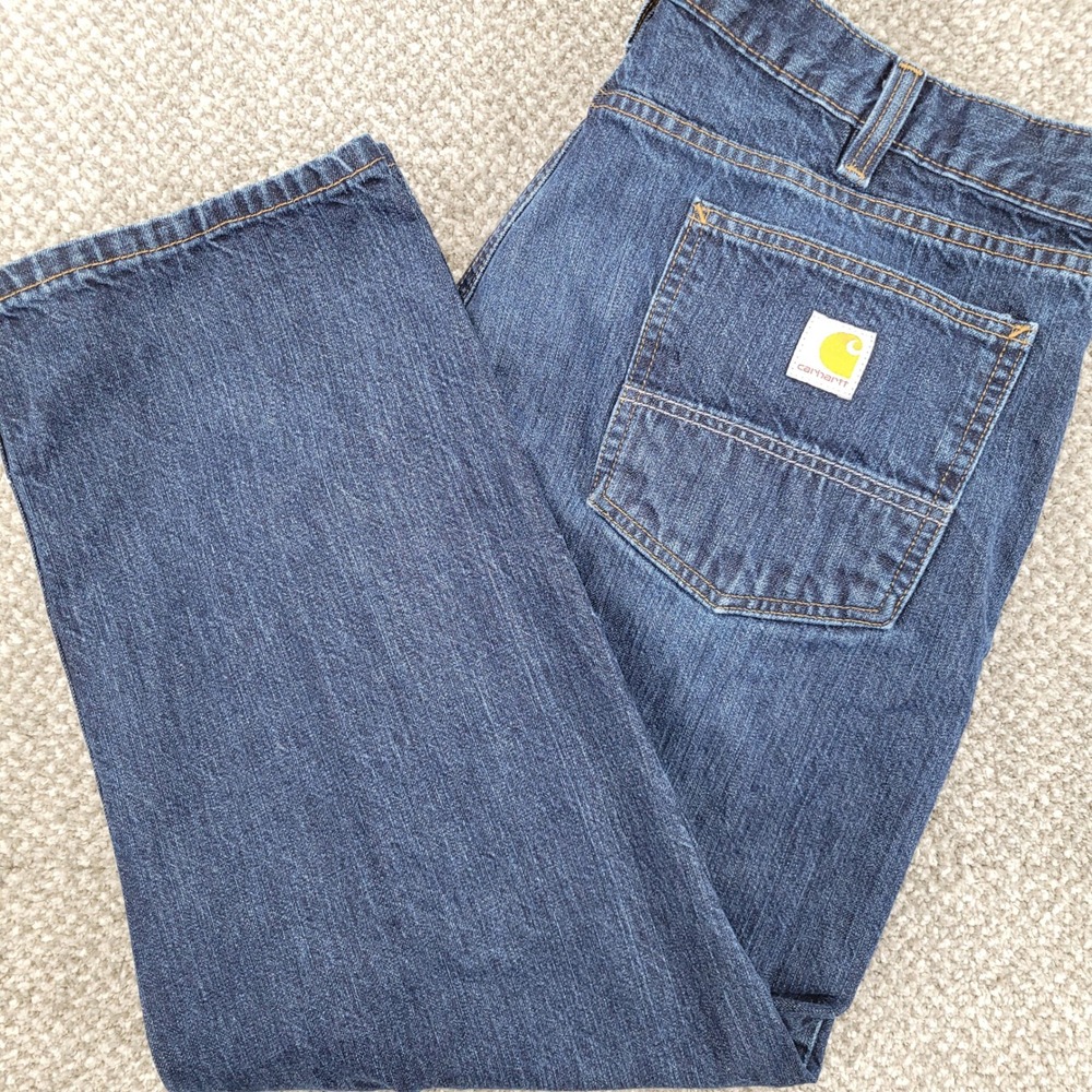 Carhartt Relaxed Fit Mens Dark Wash Denim Jeans 40x28 BD5119-M